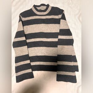 Toad&Co Women's Crewneck Sweater - Black and Cream Stripes